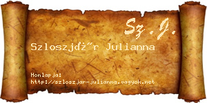 Szloszjár Julianna névjegykártya