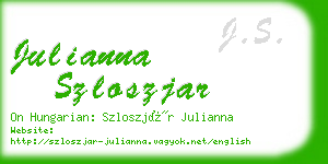 julianna szloszjar business card